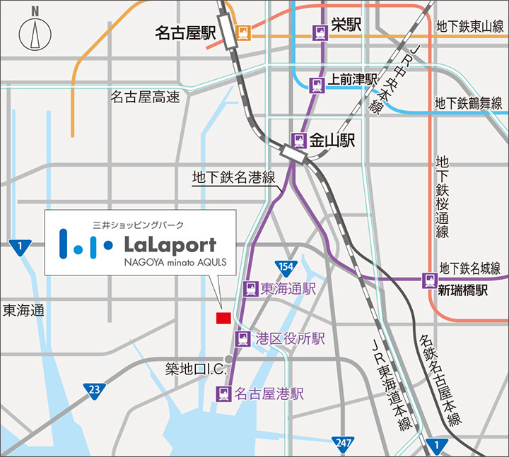 ららぽーと名古屋広域マップ